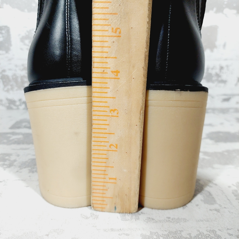 New Dolce Vita Caster NH2o Black Leather Block Heel Booties A778 - Picture 7 of 12